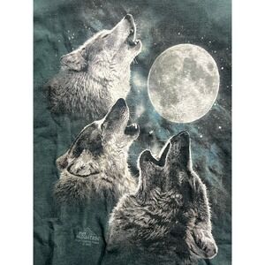 Y2K Vintage The Mountain Wolf Moon Tie Dye T-Shirt Men's Medium Blue USA Made